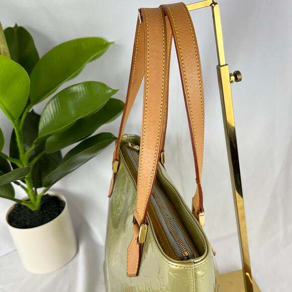 LOUIS VUITTON Vintage Vernis Houston Tote Green Patent Leather Bag With COA - Picture 10 of 15